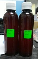 Contoh sampel yang dihantar dalam botol plastik 250ml